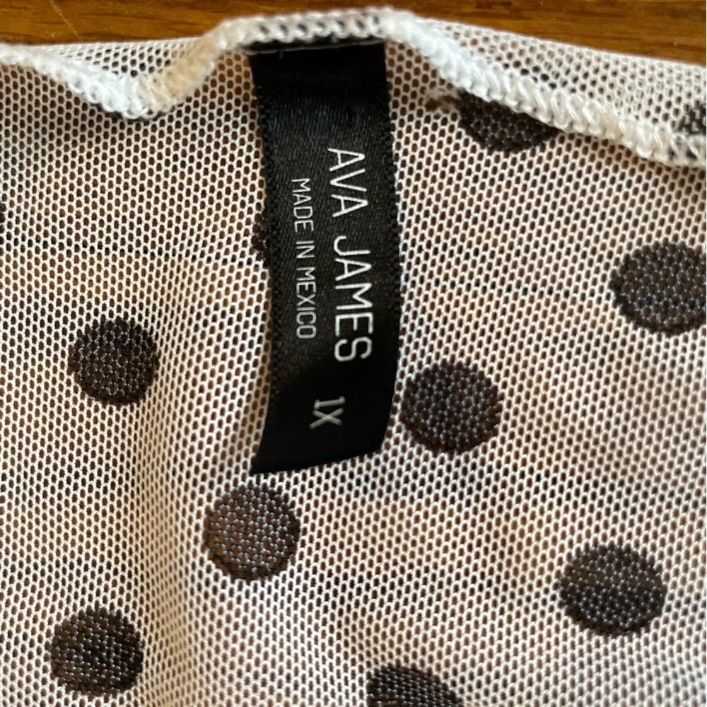 Ava James White Polka Dot Mesh Lightweight Cardigan